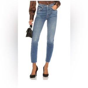 Re/done originals high rise ankle crop in aged blue 25